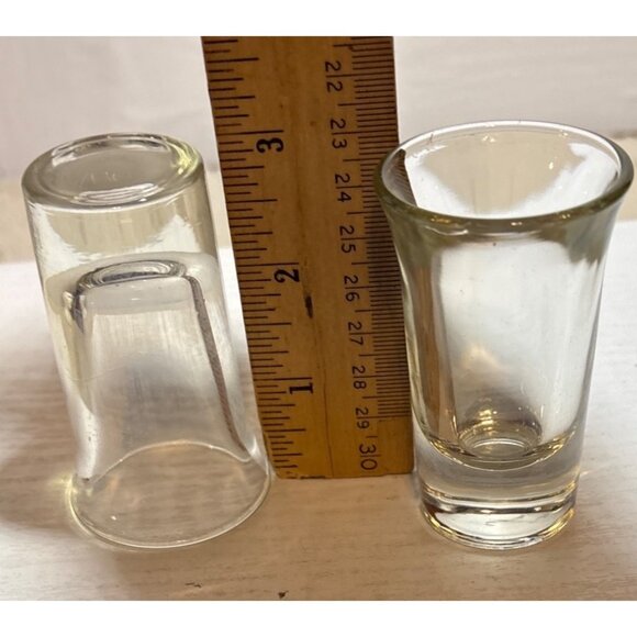 Set Of 2 Clear Glass Shot Glasses 3 Inch Tall Classic Design - Picture 4 of 5
